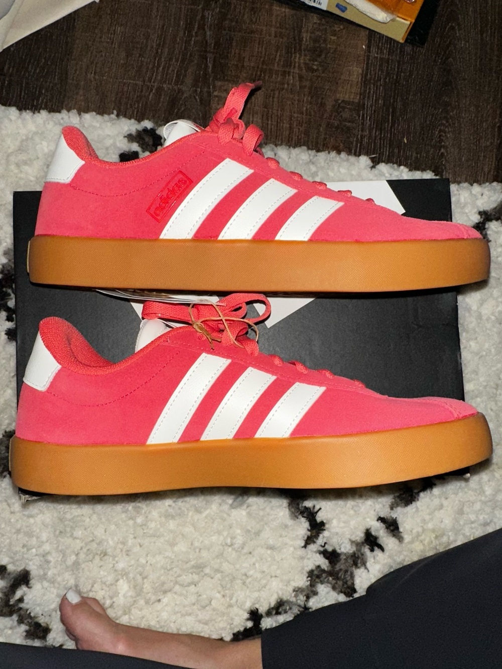 NIB adidas Women’s VL Court 3.0 Sneakers Sz 8.5 Preloved Scarlet Color - Picture 7 of 14